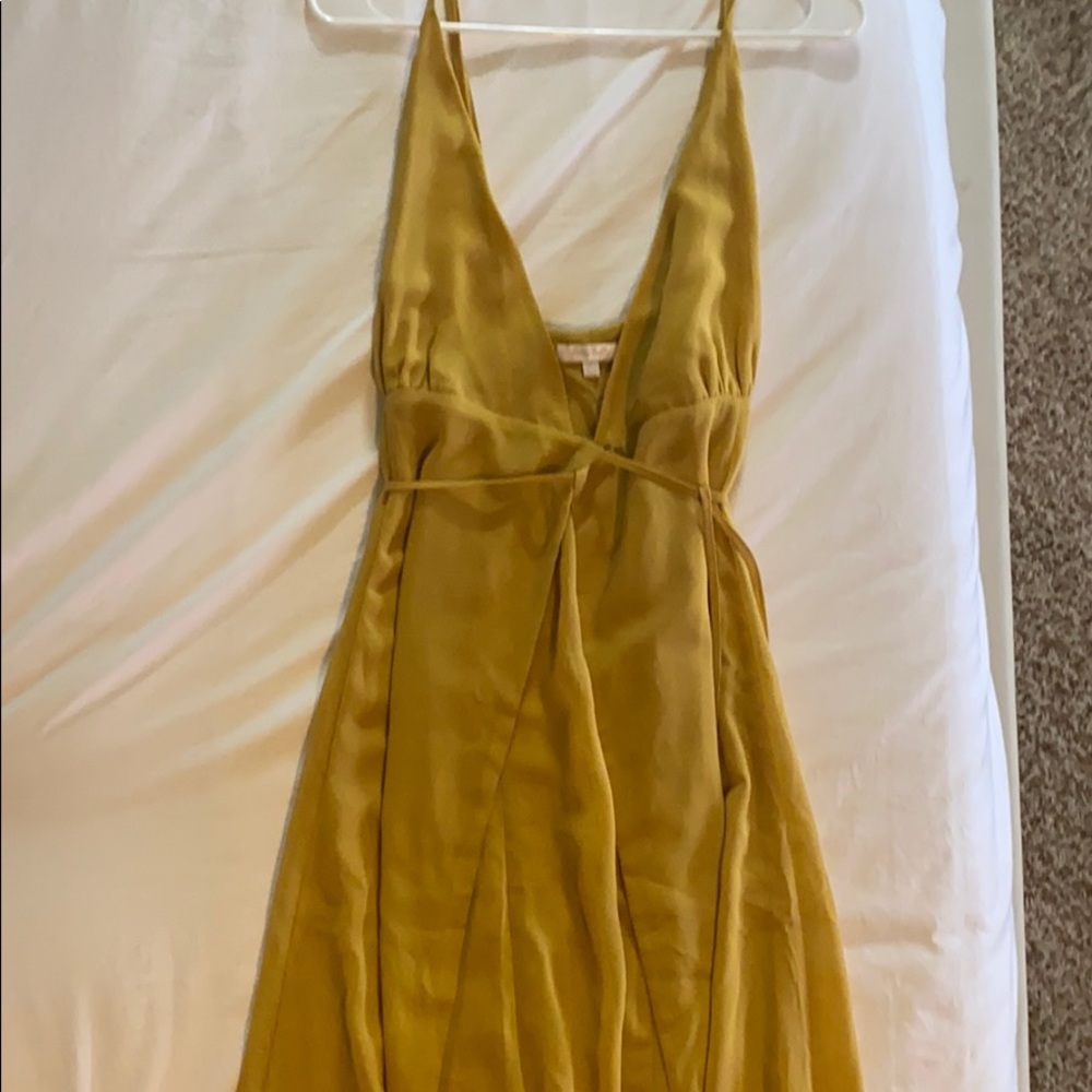 Yellow wrap dress